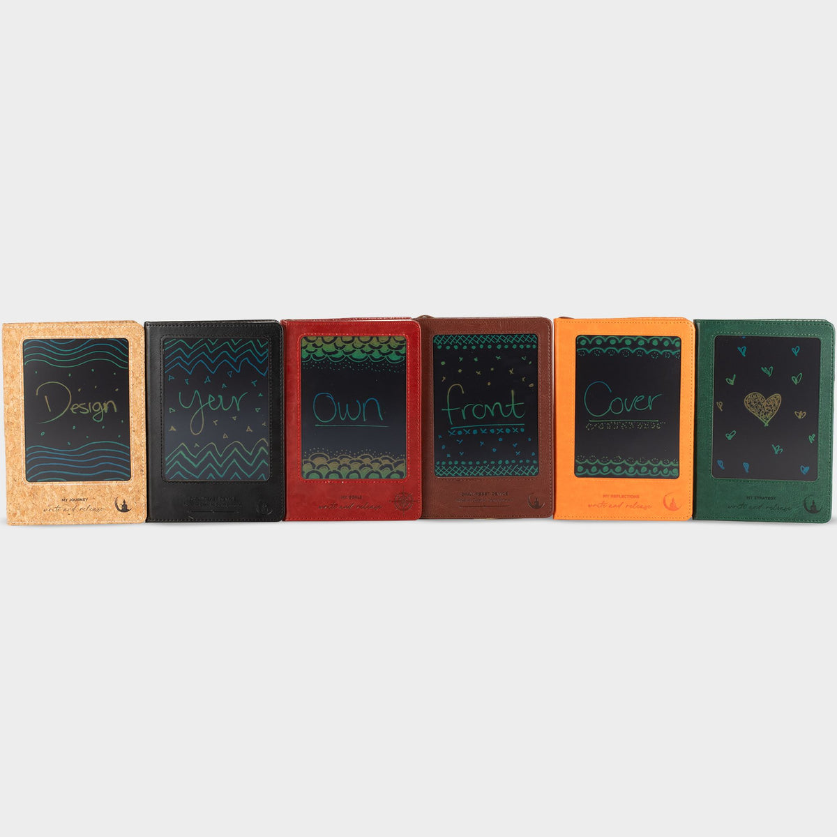 A5 Intention Note Book - LCD Wipe Screen - Brown Leather Effect - 80 Leafs